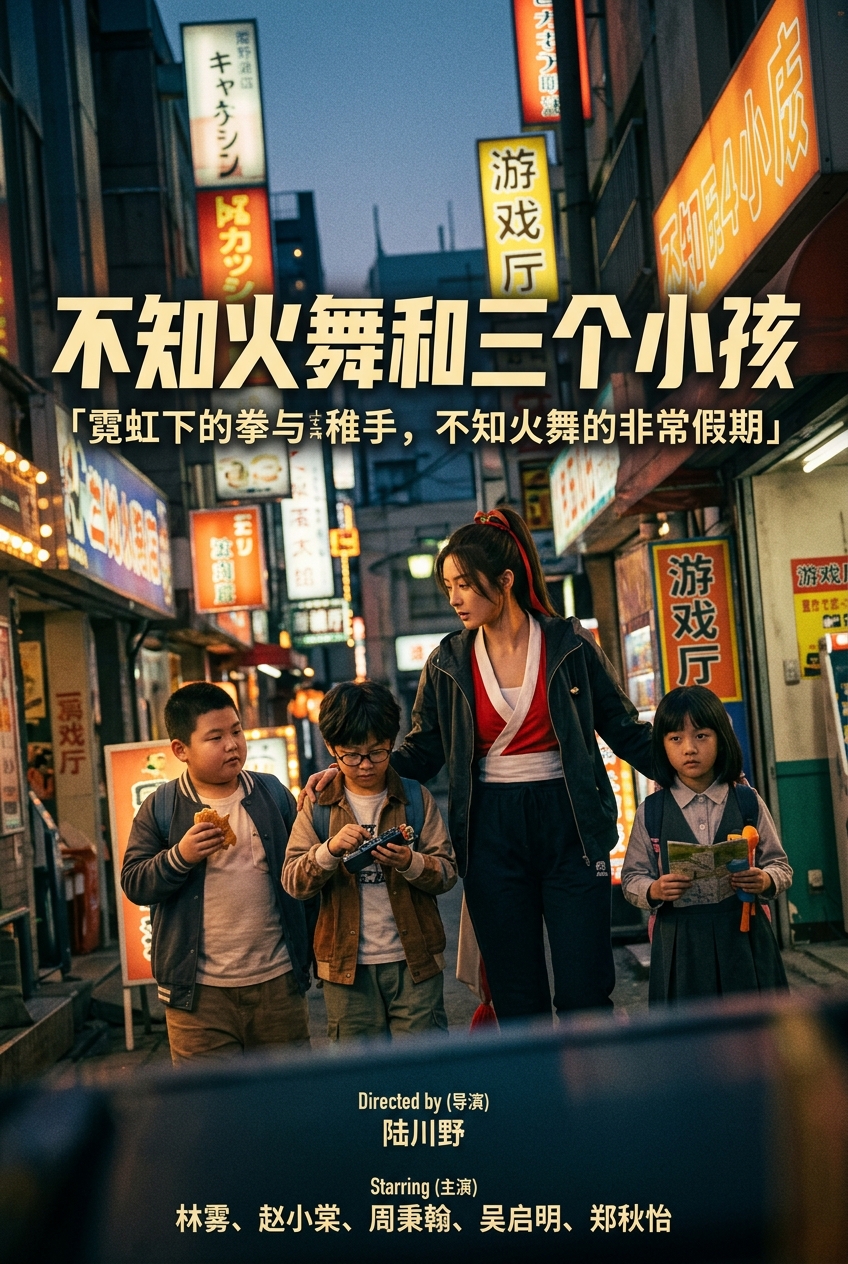 《不知火舞和三个小孩》海报